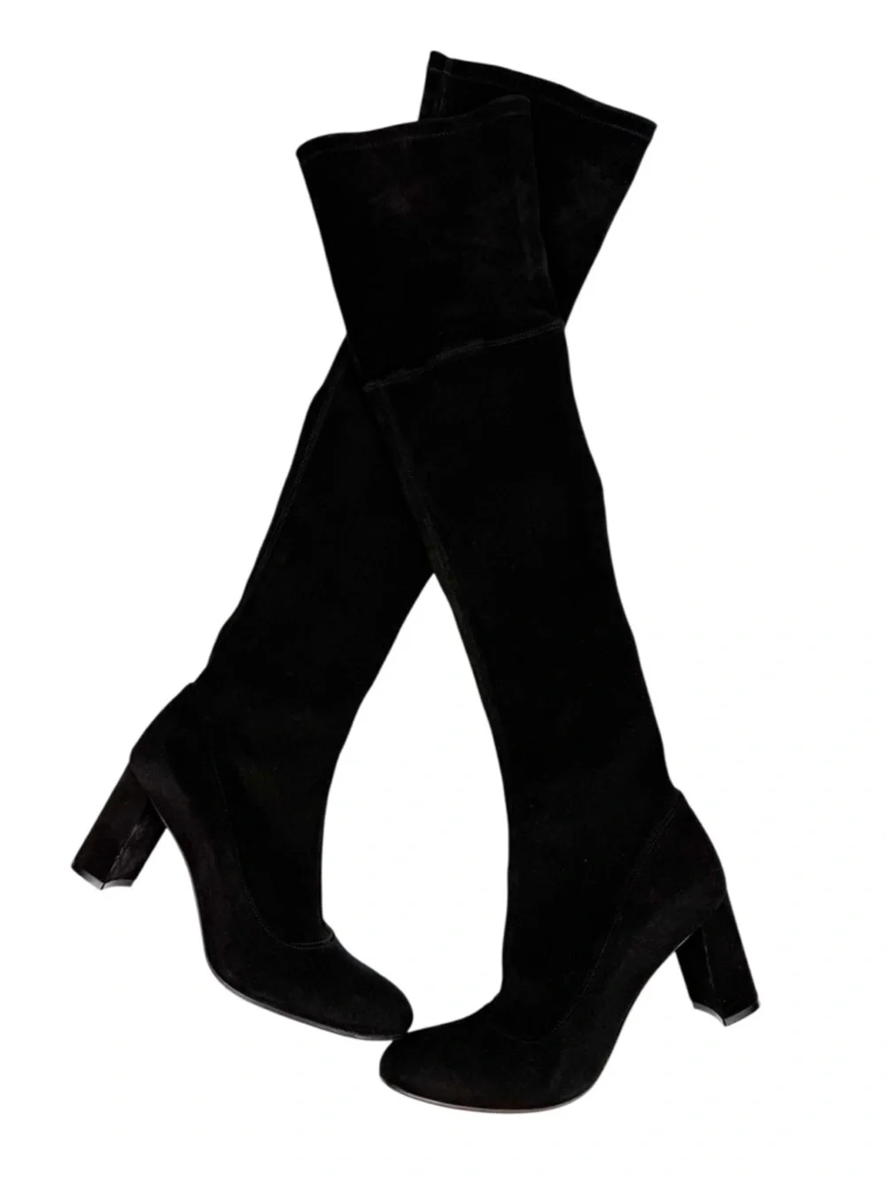 Barneys New York Black Suede Stretch Over the Knee Thigh High Boots Size 39